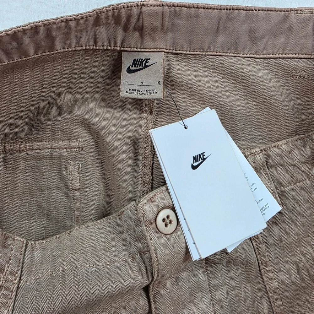 Nike Life Mens Herringbone Carpenter Pants Oxen Brown HJ0645-227 Size 36 NWT‎